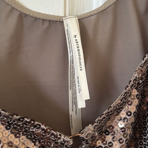 NWT Anthropologie Sequin Keyhole Top Sleeveless Cropped Size Large Festival Rave - Picture 8 of 14